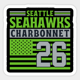 Seattle Seahawks Charbonnet 26 American Flag Football Sticker